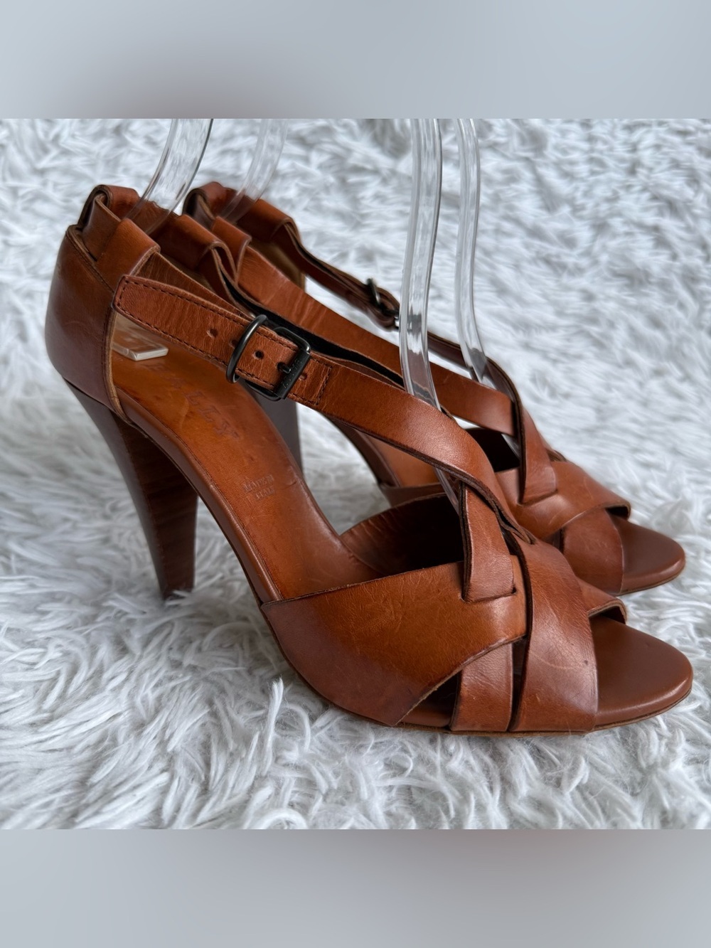 Bally Brown Leather Heeled Ankle Strap Sandals Size 38